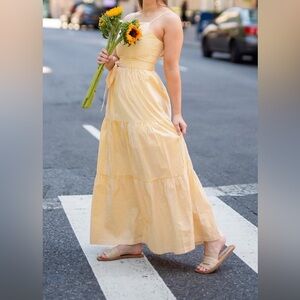English Factory Strapless Yellow Dress